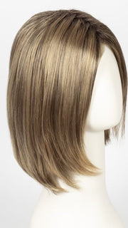 24BT18S8 SHADED MOCHA | Medium Natural Ash Blonde & Light Natural Gold Blonde Blend, Shaded with Medium Brown