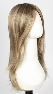 24BT18S8 SHADED MOCHA | Medium Natural Ash Blonde & Light Natural Gold Blonde Blend, Shaded with Medium Brown