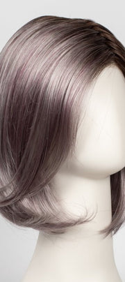 FS38/PLS8 FLURRY | Dark Natural Gold Brown with 35% Grey with Bold Plum Highlights. Shaded with Medium Brown