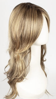 24BT18S8 SHADED MOCHA | Medium Natural Ash Blonde & Light Natural Gold Blonde Blend, Shaded with Medium Brown