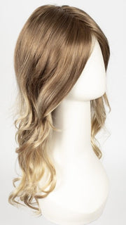 S14-26/88RO SUNSHINE | Medium Natural-Ash Blonde & Medium Red-Gold Blonde Blend roots to midlength, Light Natural Gold Blonde Blend midlength to ends