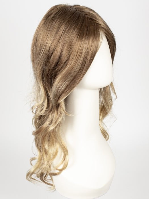 S14-26/88RO SUNSHINE | Medium Natural-Ash Blonde & Medium Red-Gold Blonde Blend roots to midlength, Light Natural Gold Blonde Blend midlength to ends