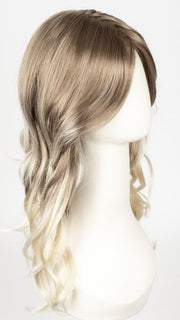 S18-60/102RO SOLSTICE | Dark Natural Ash Blonde roots to midlength, pure white with Pale Platinum Blonde midlength to ends