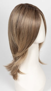 24BT18S8 SHADED MOCHA | Medium Natural Ash Blonde & Light Natural Gold Blonde Blend, Shaded with Medium Brown