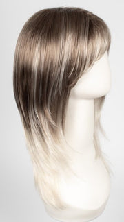 S18-60/102RO SOLSTICE | Dark Natural Ash Blonde roots to midlength, pure white with Pale Platinum Blonde midlength to ends