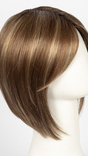 MAPLE-SUGAR-R | Light-Medium Brown Base with Warm Medium Blonde Highlights and Dark Brown Roots