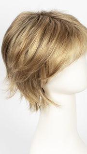 BUTTER PECAN-R | Rooted Dark Blonde with Light Golden Blonde Base Evenly Blended with Brown and Medium Auburn