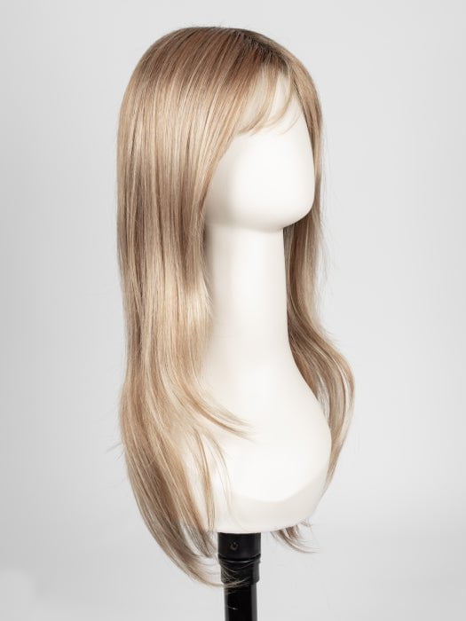 NUTMEG F | Rooted Medium Blonde and Honey Brown Base Frosted with Platinum Blonde Highlights