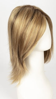 BUTTER PECAN-R | Rooted Dark with a Light Golden Blonde base with Brown and Medium Auburn evenly blended lowlights