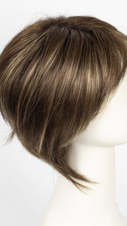 ICED MOCHA R | Dark Brown with Medium Brown Base Blended with Light Blonde highlights with Dark Brown roots