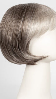 SANDY SILVER | Silver Medium Brown blend that transitions to more Silver then Medium Brown then to Silver Bangs