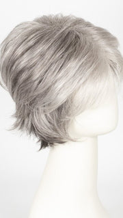 SILVER-STONE | Silver Medium Brown blend that transitions to more Silver then Medium Brown then to Silver Bangs