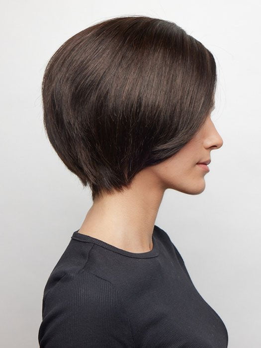 A short-length human hair wig inspired by a salon cut choppy bob