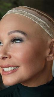 The silicon non-slip grip strip is perfect for those with or without hair! 