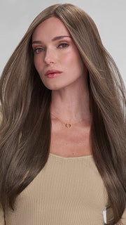 AVERY by Jon Renau in 8RH14 HOT COCOA | Medium Brown with 33% Medium Ash Blonde Highlights FB MAIN IMAGE