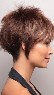Noriko Billie | Razberry Ice-R | Rooted Dark Medium Auburn base with Copper and Strawberry Blonde highlights