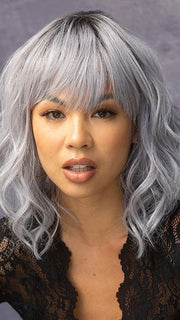 BREEZY WAVEZ by Rene of Paris in LUNAR-HAZE | Periwinkle Base with Off-Black Roots