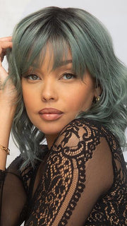 BREEZY WAVEZ by RENE OF PARIS in SMOKY-FOREST | Forest Green Base with Off-Black Roots PPC MAIN IMAGE FB MAIN IMAGE
