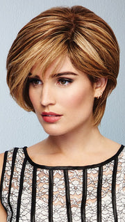 CALLING ALL COMPLIMENTS Wig by RAQUEL WELCH in SS12/22 SHADED CAPPUCCINO | Light Golden Brown Evenly Blended with Cool Platinum Blonde Highlights and Dark Roots PPC MAIN IMAGE FB MAIN IMAGE