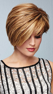 The soft layers are expertly cut and blend into a tapered neckline to create luxury and high fashion style