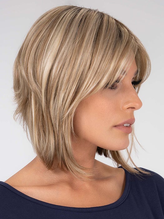 Cameron by Rene of Paris in CREAMY TOFFEE R | Rooted Dark with Light Platinum Blonde and Light Honey Blonde evenly blended