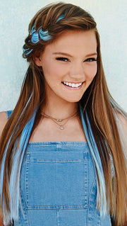 COLOR STRIP EXTENSION by POP by hairdo in Blue Frosting & Royal Blue PPC MAIN IMAGE FB MAIN IMAGE