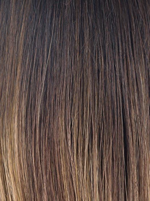 MARBLE-BROWN-LR | Medium Brown blended with Light Honey Brown and Long Dark Brown Roots