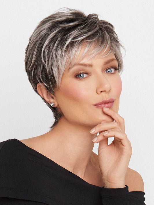CRUSHING ON CASUAL by Raquel Welch in SS44/60 SHADED SUGARED LICORICE | Salt Dark Brown with Subtle Warm Highlights  Roots PPC MAIN IMAGE FB MAIN IMAGE
