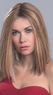 DRIVE by ELLEN WILLE in LIGHT BERNSTEIN ROOTED 12.26.27 | Light Auburn, Light Honey Blonde, and Light Reddish Brown blend and Dark Roots