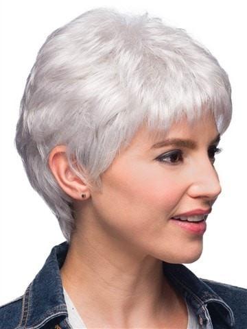 A short soft pixie cut with tapered backs and sides