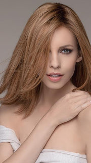 TRINITY PLUS by ELLEN WILLE in SOFT COPPER ROOTED | Medium Auburn Base with Strawberry Blonde highlights and Med Copper low lights and Dark Roots PPC MAIN IMAGE FB MAIN IMAGE