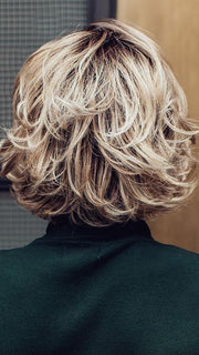 FLAIR MONO by ELLEN WILLE in SANDY BLONDE ROOTED | Medium Honey Blonde, Light Ash Blonde, and Lightest Reddish Brown blend with Dark Roots