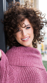 JAMILA PLUS by ELLEN WILLE in CHOCOLATE ROOTED | Medium to Dark Brown Base with Light Reddish Brown Highlights and Dark Roots