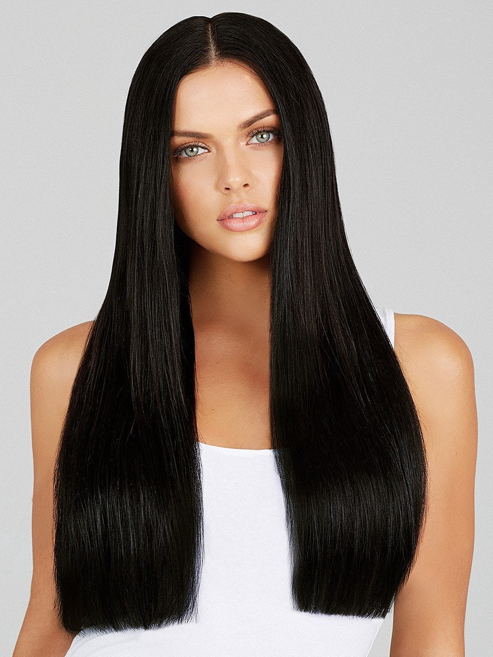 24" Clip-In Extensions 200 grams by LEYLA MILANI in 1B | NATURAL BLACK