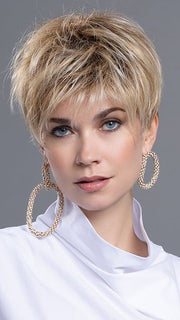 ELAN by Ellen Wille in SANDY-BLONDE-ROOTED 22.20.25 | Light Neutral Blonde, Light Strawberry Blonde, and Lightest Golden Blonde blend with Dark Shaded Roots PPC MAIN IMAGE FB MAIN IMAGE