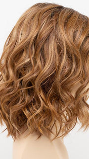 GOLDEN-NUTMEG | Medium Brown roots with overall Warm Cinnamon base and Golden Blonde highlights