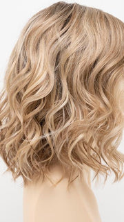 SPARKLING-CHAMPAGNE | Medium Brown roots with overall Strawberry Blonde base and soft Golden Blonde highlights