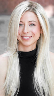 Zara by Jon Renau in FS17/101S18 PALM SPRINGS BLONDE | Light Ash Blonde with Pure White Natural Violet Bold Highlights, Shaded with Dark Natural Ash Blonde