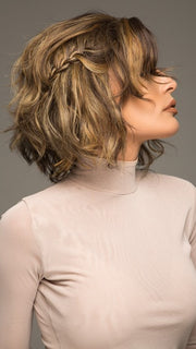 The hair can be flat ironed straight or curled