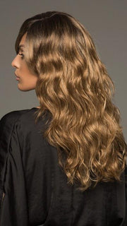 This wig can be styled in a low pony or loose updo.