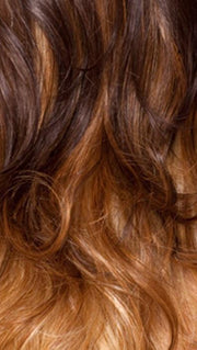 GM432 | Gradual Mix OMBRE color. Reddish Brown Top, Golden Auburn Middle, Golden Platinum Blonde Bottom