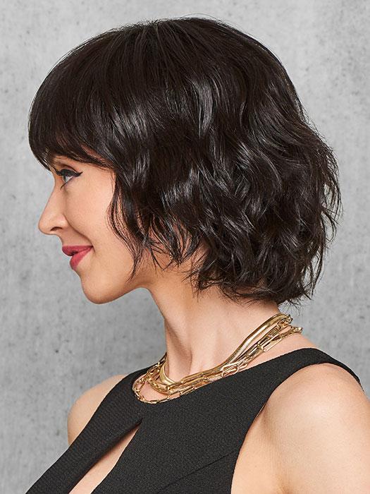 A thoroughly modern update of a curly cropped bob, BREEZY WAVE CUT is big on curl and texture but with face-framing, tapered cut lengths
