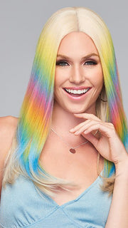 DANCE TILL DAWN by Hairdo in Dance Till Dawn | A burst of Pastel Rainbow Hues on Platinum Blonde hair PPC MAIN IMAGE FB MAIN IMAGE