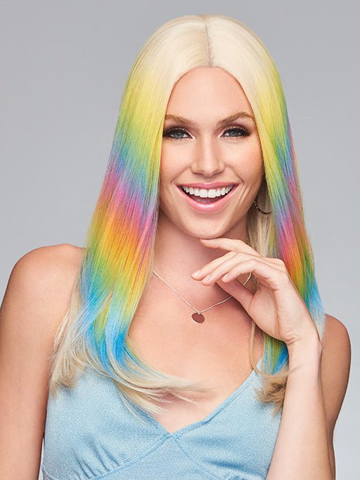 DANCE TILL DAWN by Hairdo in Dance Till Dawn | A burst of Pastel Rainbow Hues on Platinum Blonde hair PPC MAIN IMAGE FB MAIN IMAGE