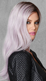 The long lilac hair is tipped and topped with a darker root to make it bold but believable. 
