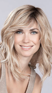 HEAVEN (STYLED: WAVY) by ELLEN WILLE in PEARL BLONDE ROOTED 101.14.23 | Pearl Platinum and Medium Ash Blonde with Lightest Pale Blonde Blend and Shaded Roots