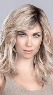 HEAVEN (STYLED: WAVY) by ELLEN WILLE in PEARL BLONDE ROOTED 101.14.23 | Pearl Platinum and Medium Ash Blonde with Lightest Pale Blonde Blend and Shaded Roots