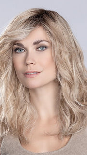 HEAVEN (STYLED: WAVY) by ELLEN WILLE in PEARL BLONDE ROOTED 101.14.23 | Pearl Platinum and Medium Ash Blonde with Lightest Pale Blonde Blend and Shaded Roots