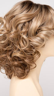SPARKLING-CHAMPAGNE | Medium Brown roots with overall Strawberry Blonde base and soft Golden Blonde highlights