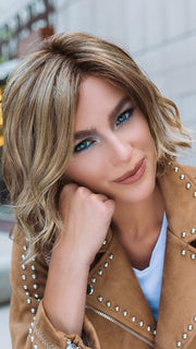 JANUARY by Jon Renau in 14/26S10 SHADED PRALINES N' CREAM | Light Gold Blonde & Medium Red-Gold Blonde Blend, Shaded with Light Brown